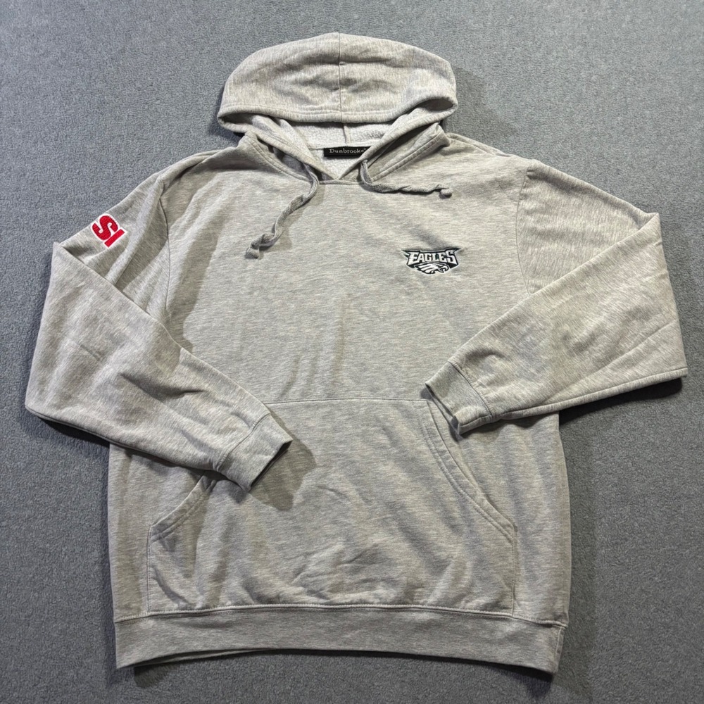 Dunbrooke Philadelphia Eagles Hoodie Men's L Gray NFL Football Fan Gear Pullover